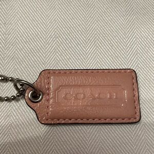 Coach pale Pink Leather Keychain patent leather
